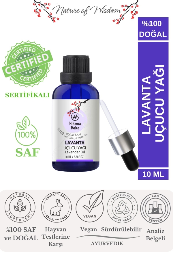%100 Doğal Lavanta Uçucu Yağı (Lavander Oil) -10 ml - Hikona Heka