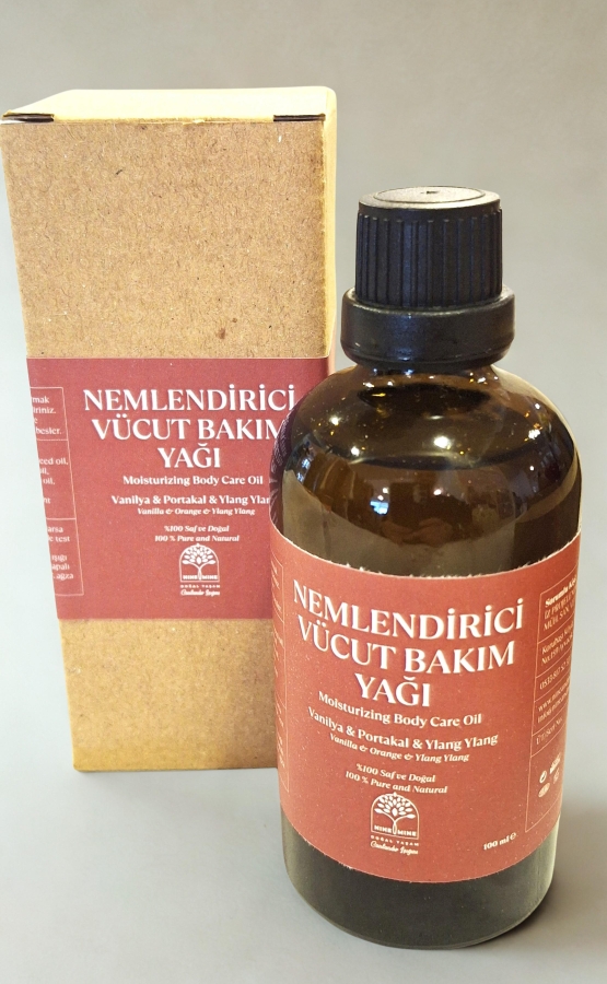 %100 Saf ve Doğal Nemlendirici Vücut Bakım Yağı (Vanilya, Portakal) - Nine And Mine Doğal Yaşam
