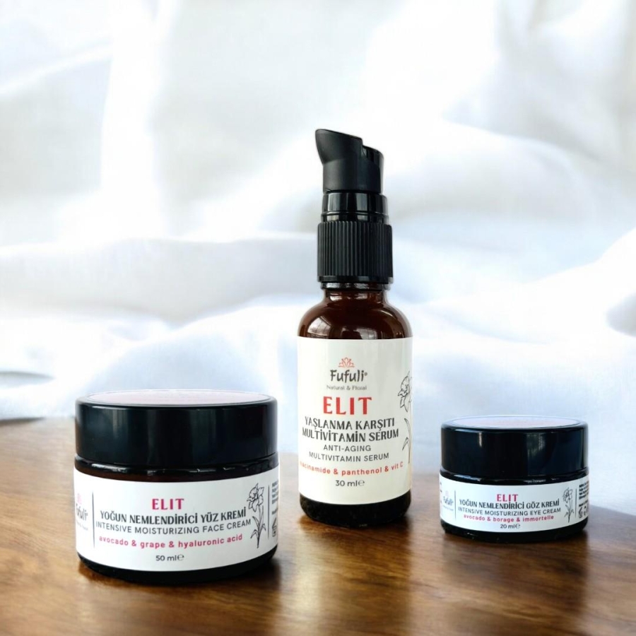 Çizgi Ve Kırışıklığa Meyilli Kuru Ciltler İçin Antı-Agıng Set - Fufuli Natural & Floral