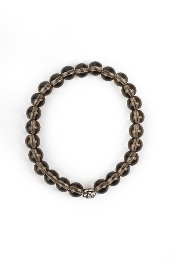 Dumanlı Kuvars Doğal Taş Gümüş Bileklik - Therapium Naturalis