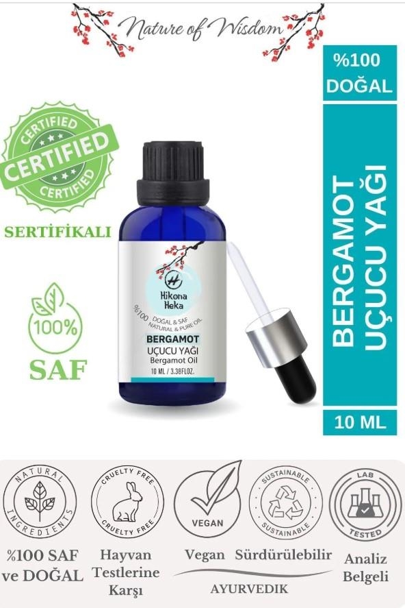 Hikona Heka Bergamot Uçucu Yağı (BERGAMOT ESSENTİAL OİL) %100 Saf Ve Doğal 10 ml - Hikona Heka