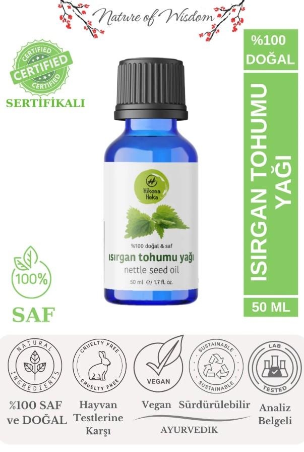 Hikona Heka Isırgan Tohumu Yağı %100 Saf Ve Doğal Soğuk Sıkım 50 ml - Hikona Heka