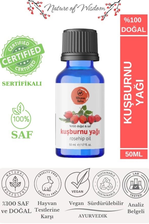 Hikona Heka Kuşburnu Yağı %100 Saf Ve Doğal Soğuk Sıkım 50 ml - Hikona Heka