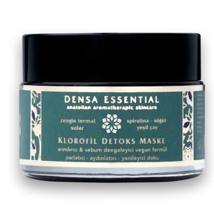 Klorofil Detoks Maske - Arındırıcı & Sebum Dengeleyici - Akne/Siyah Nokta/Komedon Karşıtı - Gözenek Sıkılaştırıcı 50 ml - Densa Essential