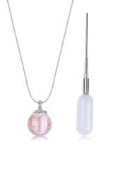 Kokulu Cam Top Kolye Açık Pembe - Therapium Naturalis