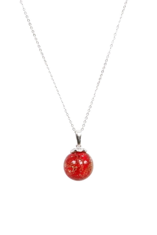 Kokulu Cam Top Kolye Kırmızı - Therapium Naturalis