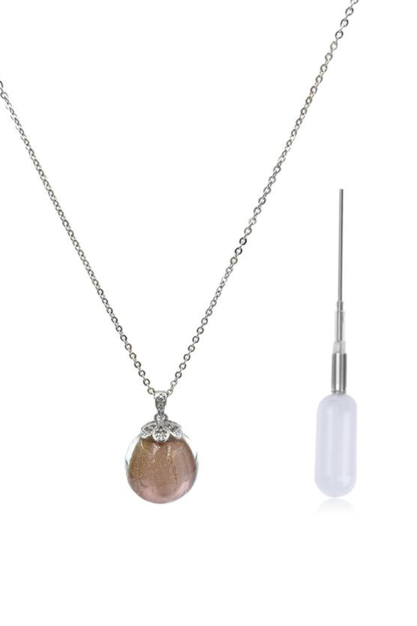 Kokulu Cam Top Kolye Koyu Mor - Therapium Naturalis