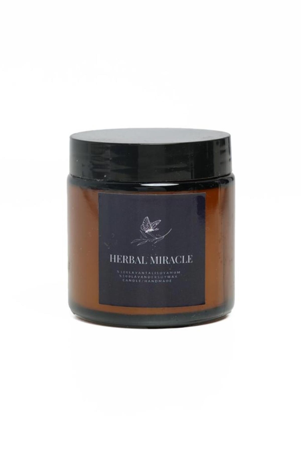 Herbal Miracle Lavantalı Soya Mum Amber Kavanoz 100 ML - Herbal Miracle Natural Pure Care