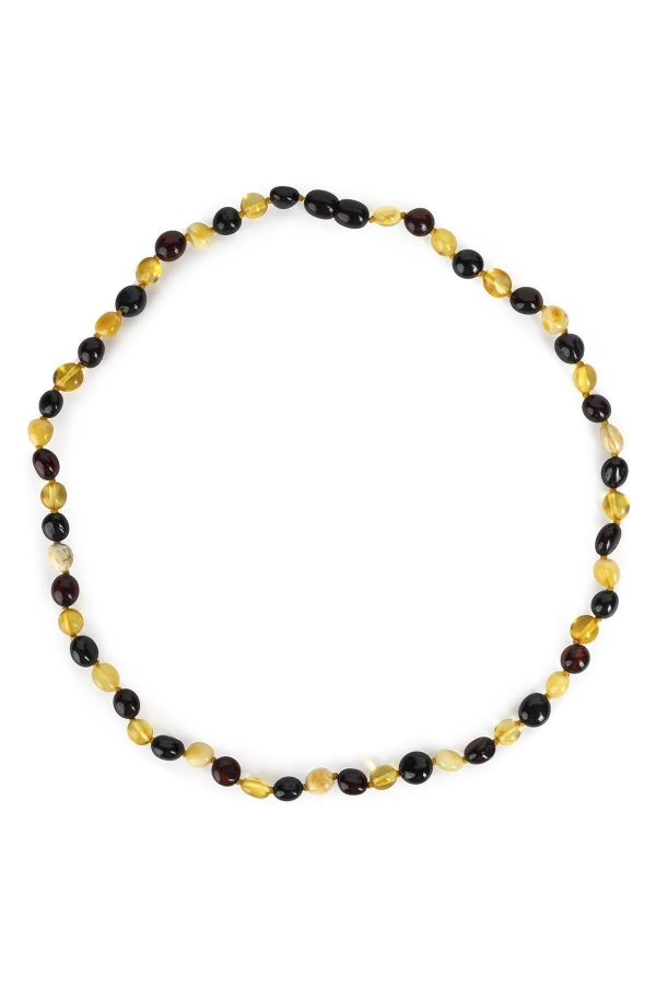 Multicolor Doğal Kesim Kehribar Bebek Diş Kolyesi - Therapium Naturalis