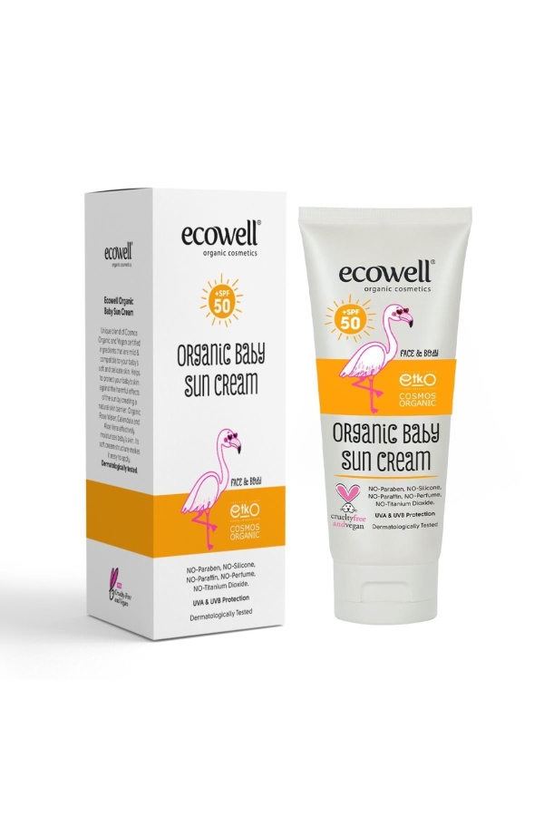 Organik Bebek Güneş Kremi 50 Spf - 110gr - Ecowell