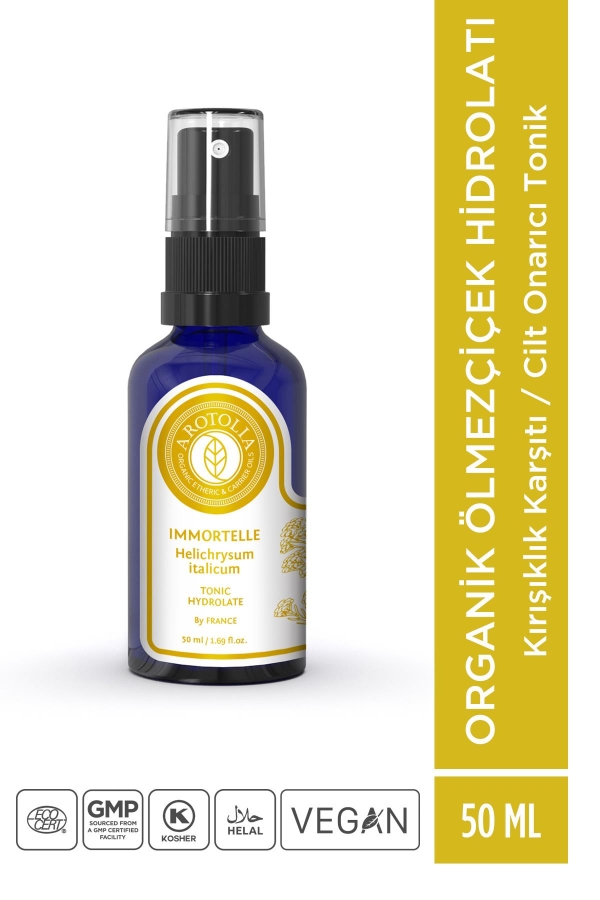 Organik Ölmez Çiçek Hidrolatı (Tonik) - 50ml - Arotolia