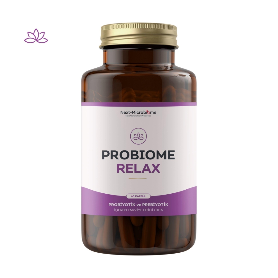 Probiome-Relax Probiyotik ve Prebiyotik İçeren Takviye Edici Gıda (60 Kapsül) - Next Microbiome