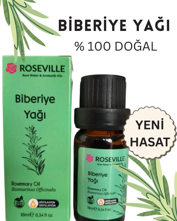 Roseville Biberiye Uçucu Yağı 10 ml %100 Saf ve Doğal - Roseville