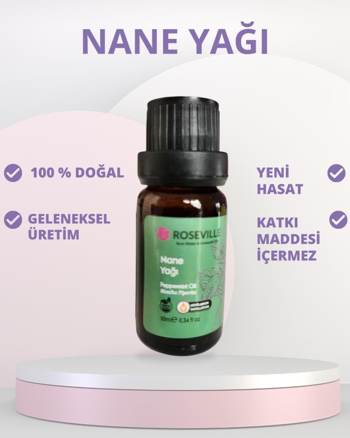 Roseville Nane Uçucu Yağı 10 ml % 100 Saf ve Doğal - Roseville