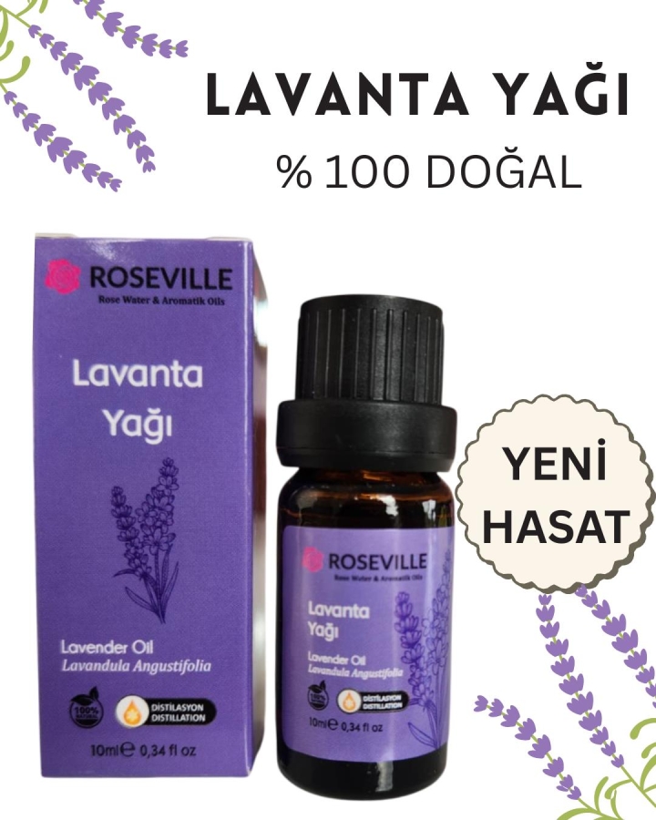 Roseville Tıbbi Lavanta Uçucu Yağı 10 ml %100 Saf ve Doğal Lavandula Angustifolia - Roseville