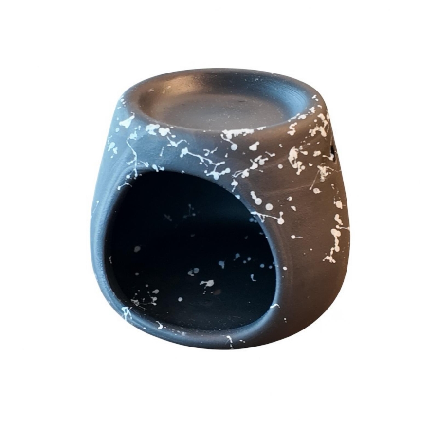 Therapium Naturalis Seramik El Yapımı Buhurdanlık Siyah Alacalı - Therapium Naturalis